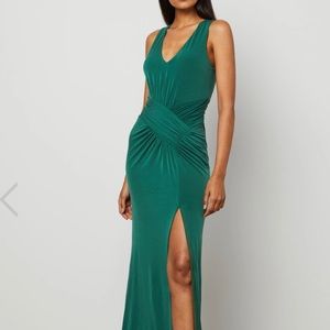 NWT BCBG ESTELLE EVENING DRESS GOWN GREEN XXS wedding holidays party